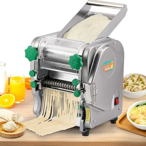 Newhai Máquina de fideos automática 2 en 1 para hacer pasta eléctrica comercial, grosor ajustable, 0.079 in, 0.236 in, máquina de prensado de