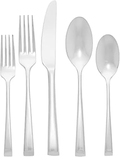 Miniatura 10 de Mikasa Harmony - Juego de cubiertos de 45 piezas, acero inoxidable 18/10 para 8, incluye tenedores, cuchillos, cucharas y juego de utensilios