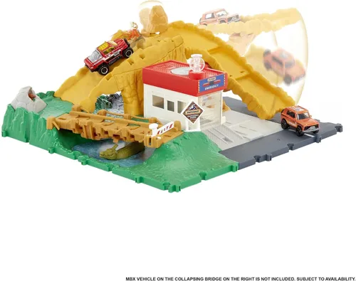 Miniatura 7 de Matchbox Action Drivers - Juego con múltiples áreas de juego - Puertas y luces de trabajo - Coche a escala 1:64 - Se conecta a otros juegos - Regalo