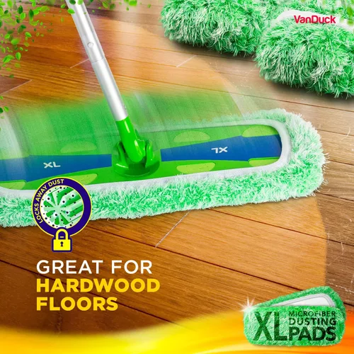 Miniatura 7 de VanDuck Almohadillas para trapeador de polvo XL compatibles con Swiffer XL (paquete de 2) – Recambios de almohadillas secas extra grandes – Fundas