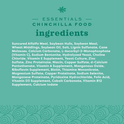 Miniatura 9 de Oxbow Essentials - Alimento de chinchilla, hecho con alfalfa de Oxbow y alimentos ricos en vitaminas y minerales para chinchillas, pellets