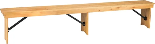 Miniatura 11 de Flash Furniture Hercules Series - Banco plegable de pino macizo rústico de grado comercial de 8 x 12 pies, banco de comedor antiguo de 3 patas