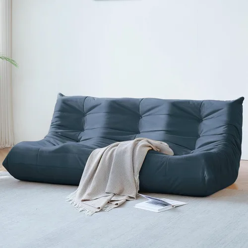 Miniatura 9 de Silla Puf, Silla Puf Loveseat junto a la Chimenea Sofá Puf para Adultos, Sillas Puf de 2 Plazas para Adolescentes con Espuma de Alta Resistencia