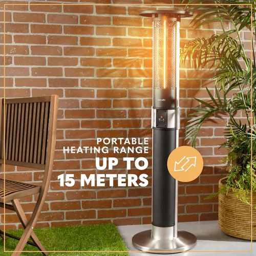 Miniatura 5 de SereneLife Calentador infrarrojo para patio, eléctrico de 1500 W con control remoto, aprobado IP24, marco de aleación de aluminio anodizado