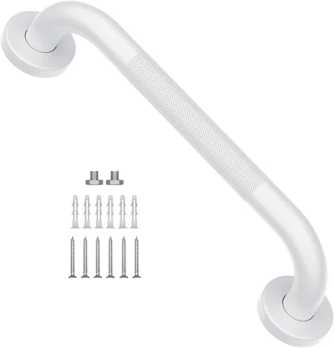 Miniatura 18 de Barra de agarre antideslizante para ducha de 12 pulgadas, mango de acero inoxidable cromado con agarre texturizado, barra de equilibrio de ducha