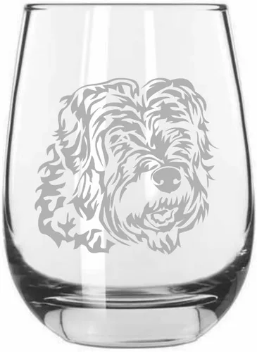 Miniatura 469 de Sakhalin Husky Dog - Copa de vino grabada personalizada de 15.25 onzas sin tallo