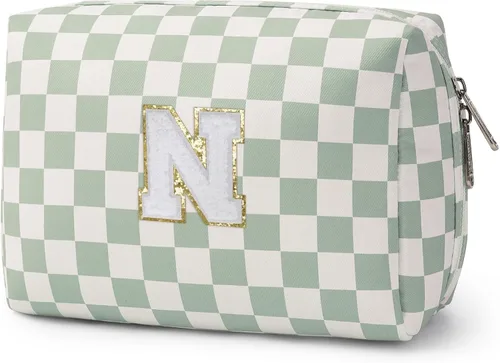Miniatura 10 de Narwey Bolsa de maquillaje con inicial, regalos de graduación para adolescentes, niñas, niños y adolescentes, cosas de moda de 6 a 18 años, bolsa
