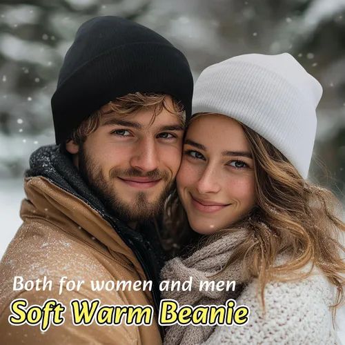 Miniatura 2 de NPQQUAN 3 Packs Unisex Beanie Hats for Men Women Winter Knit Beanies