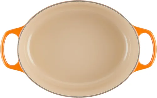 Miniatura 3 de Le Creuset Horno holandés ovalado Signature de hierro fundido esmaltado, 5 cuartos de galón, llama