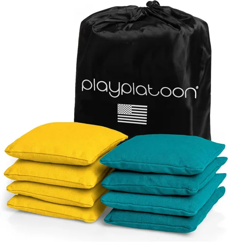 Miniatura 23 de Bolsas de cornhole de tela de pato resistentes a la intemperie premium de Play Platoon - Juego de 8 bolsas de frijoles para juego de Corn Hole