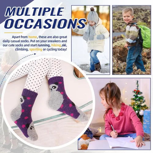 Miniatura 108 de Eocom 6 pares de calcetines de invierno cálidos de lana para niños y niñas