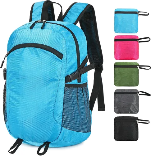 Miniatura 11 de Mochila de senderismo pequeña de 35 litros de largo, ligera, plegable, resistente al agua, para mujeres y hombres, campamento (gris)