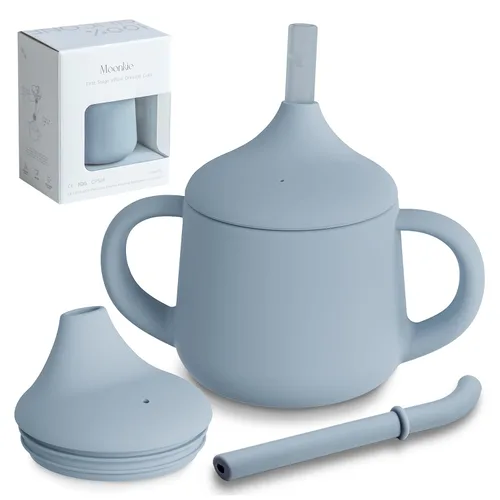 Miniatura 10 de Moonkie Vasos de silicona para bebés Taza de entrenamiento de 3 etapas para bebés y niños pequeños 4 onzas 1 paquete Rubor