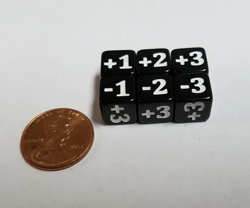Miniatura 3 de Juego de 10 dados modificadores de estadísticas micro CCG negros para juegos como Magic: The Gathering (0.394 in)