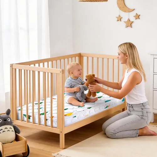 Miniatura 2 de Colchón para cuna mini de 38" x 24" x 4" - Soporte firme y comodidad, espuma premium, silencioso e inodoro, colchón hipoalergénico para cuna mini