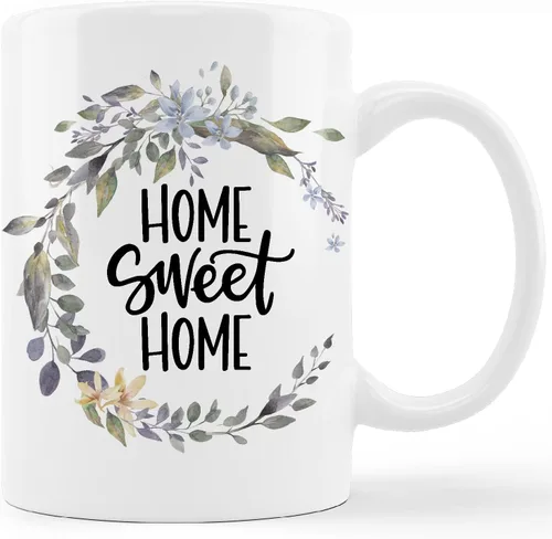 kunlisa Taza de cerámica para decoración del hogar, 11 onzas, taza de té con leche para el hogar, regalos de inauguración de la casa para el nuevo
