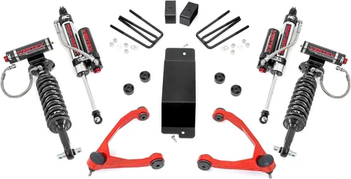 Miniatura 8 de Rough Country Kit de elevación de 3.5" con espaciadores de puntales/amortiguadores traseros N3 para Chevy Silverado y GMC Sierra 1500 (2007-2016)