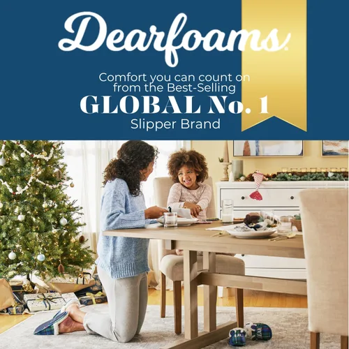 Miniatura 6 de Dearfoams - Pantuflas de Navidad para mujer, para mamá, linda pantuflas a juego para pijamas familiares, con texto en inglés Mama Bear (mamá osa)