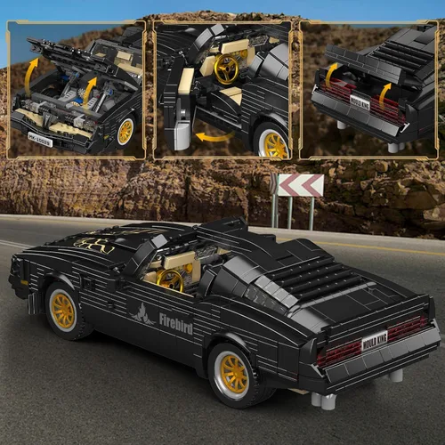 Miniatura 3 de Mould King 10029 - Juegos de construcción de autos deportivos técnicos, más de 1557 piezas, modelo de automóvil muscular Firebird, juguete