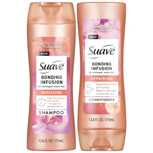 Suave Set de champú y acondicionador, infusión de unión, tratamiento restaurador para cabello seco y dañado, 12.6 oz Ea