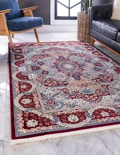 Miniatura 18 de Unique Loom Narenj Collection - Alfombra clásica con diseño texturizado de medallón, 3 x 5 pies, color azul y negro