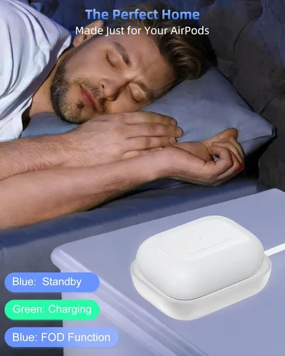 Miniatura 3 de Cargador para Airpod, cargador inalámbrico diseñado para Airpods 4 (ANC)/3ª/2ª generación, para el nuevo AirPod Pro 3 (2025)/2ª generación, Blanco-2
