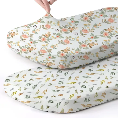 Miniatura 72 de Pack n Play Sheets, BROLEX 2 Pack Mini Crib Sheets,Stretchy Portable Fitted Playard Sheet Set, Convertible Playard Mattress Cover,Ultra Soft