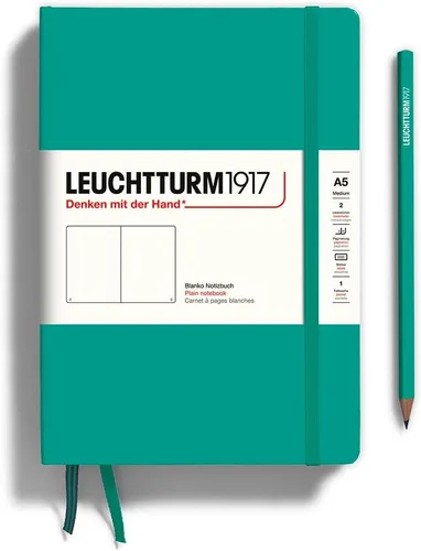 Miniatura 145 de LEUCHTTURM1917 - Cuaderno de tapa dura mediano A5 con 251 páginas numeradas para escritura y diario (verde menta, con puntos)