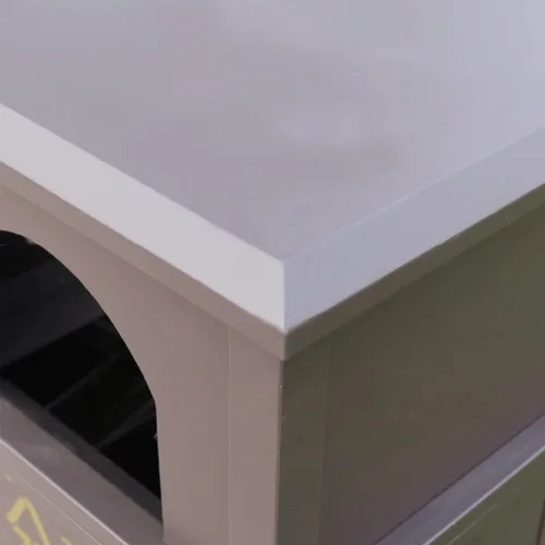 Miniatura 4 de Bote de basura para exteriores e interiores, cubo de basura comercial de aluminio fundido con cenicero, bote de basura adecuado para uso en patio