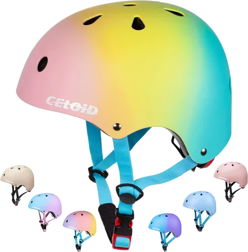 Miniatura 25 de Casco de bicicleta para niños, cascos de patineta para niños de 2 a 3 a 5 a 8 a 14 años, ajustable, multideporte, bicicleta, patinaje, fútbol