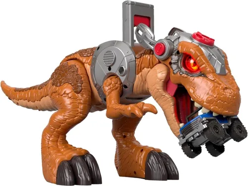 Miniatura 2 de Fisher-Price Imaginext Jurassic World T. rex - Juguete de dinosaurio con figura de Owen Grady, ojos iluminados y acción de morder para mayores de 3