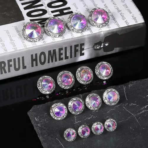 Miniatura 5 de BESTEEL 8 pares de aretes de competición de baile para mujer, aretes acrílicos con diamantes de imitación de cristal con halo para escenario, ópera