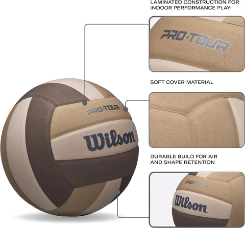 Miniatura 3 de WILSON Pro Tour Voleibol - Tamaño oficial, Marrón/Bronceado/Beige