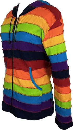 Miniatura 2 de Agan Traders Sudadera con capucha para mujer, diseño bohemio, de algodón, con estampado de arco iris, estilo gitano hippie