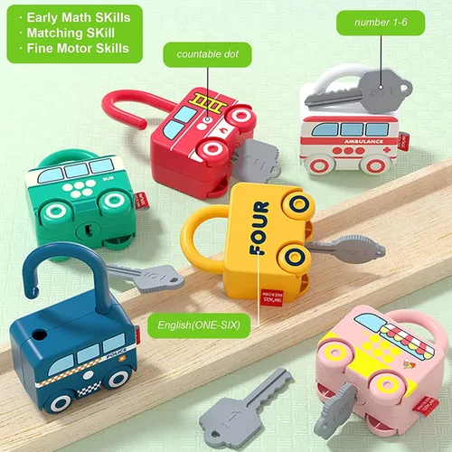 Miniatura 6 de Juguetes educativos Montessori Juegos de aprendizaje Tablero ocupado - Actividades de autos para niños pequeños - Juguetes sensoriales para bebés