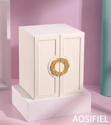 Miniatura 4 de AOSIFIEL Joyeros organizadoresestuche grande de pie con 5 cajones, regalo para mujeres, adolescentes, niñas, niños, gran joyeríasoporte de cuero