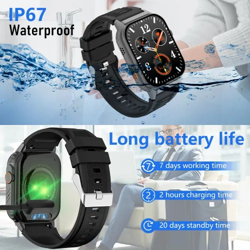 Miniatura 5 de Reloj inteligente para hombres y mujeres (marcado/respuesta de llamadas), rastreador de actividad con monitor de frecuencia cardíaca/sueño, 100