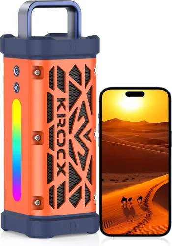 TRAVOR - Altavoz magnético de aluminio para exteriores, cuerpo de metal resistente, altavoz inalámbrico portátil, 45 W, graves profundos, IP68