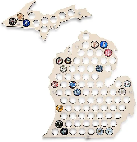 Miniatura 5 de Torched Mapa de tapa de cerveza de Virginia Occidental, soporte de tapa de cerveza de los Estados Unidos, decoración de pared, regalo para amantes