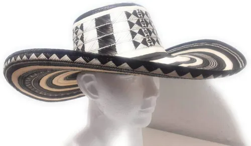 col-p Sombrero Colombiano Sombrero Sinuano 19 Vueltas Vueltas Hecho por Artesanos Colombianos Blanco, Blanco