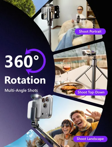 Miniatura 6 de LISEN [0.01s-abierto] Trípode de teléfono para iPhone, trípode para selfie stick de 67 pulgadas con control remoto, soporte de trípode extensible