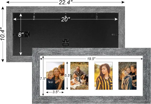 Miniatura 69 de Marcos de Fotos Collage de 13.5X15.5 con 7 Aberturas para Fotos de 4X6, Marco de Fotos Múltiples con Paspartú para Decoración de Pared, Grano