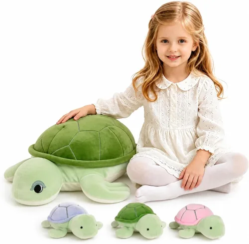 Miniatura 14 de MMguai Peluche Suave de Bulldog Lindo Bulldog Francés Animales de Peluche con 4 Peluches de Cachorro Bebé en su Barriga, Almohada Blanda Grande