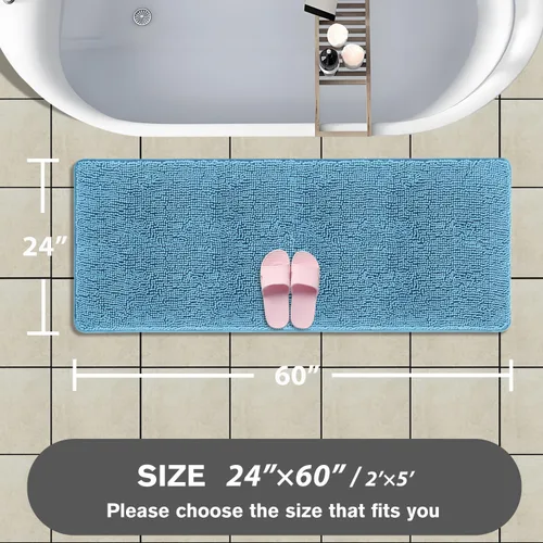 Miniatura 412 de Alfombra de baño pequeña de 12 x 18 pulgadas, lavable y absorbente, antideslizante, alfombra de baño de felpilla gruesa y suave para baño, ducha
