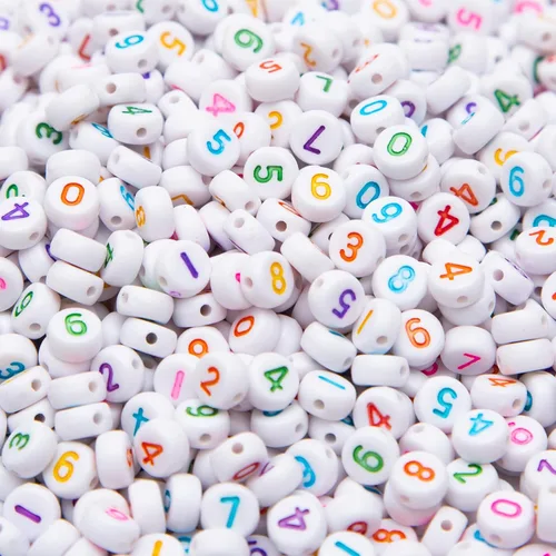 Miniatura 5 de 1000 cuentas de números acrílicos redondos, cuentas redondas de números de 0.16 x 0.27 pulgadas, cuentas de números mixtos, para joyería, pulseras