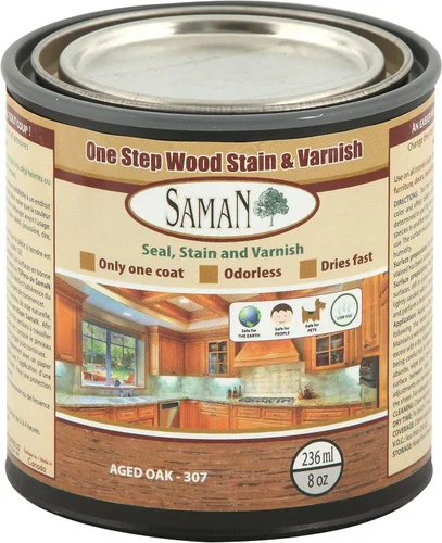 Miniatura 31 de SamaN Interior One Step Sellador, Tinte y Barniz para Madera – Tinte a Base de Aceite Sin Olor - Protección para Muebles y Madera Fina