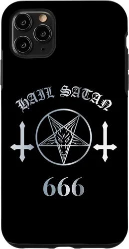 Miniatura 13 de iPhone 16 Upside Down Cross Satanic Pentagram Hail Satan 666 Case