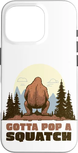 Miniatura 20 de Funda divertida para iPhone 16, diseño de Bigfoot Gotta Pop A Squatch Squat Poop Joke