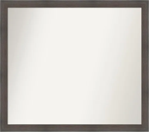 Miniatura 131 de Amanti Art Espejo de pared personalizado no biselado (24 x 27 pulgadas), marco estrecho de nogal chipre - varios tamaños personalizados - Espejo