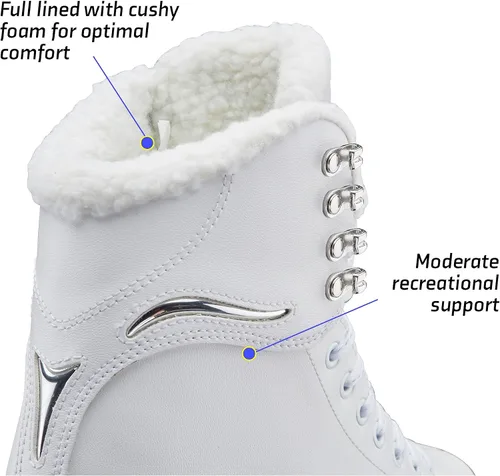 Miniatura 5 de Jackson Ultima SoftSkate - Patines de hielo para patinaje artístico para mujer/niña, ancho medio Blanco/forro polar